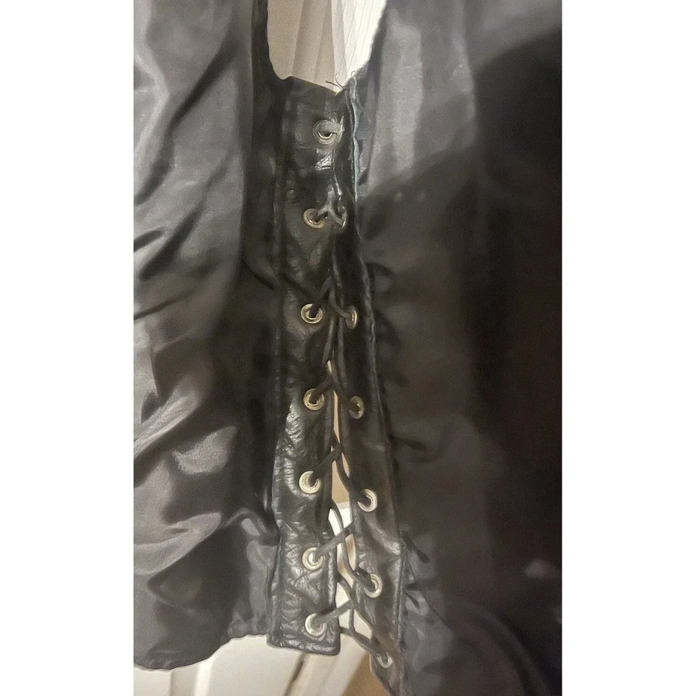 Brackney Leather Men's Black Leather Biker Vest, Size‎ 52